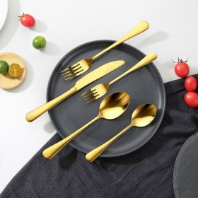 60-Piece Silverware Set Stainless Steel Cutlery Flatware Utensil Kitchen For 12 (Option: Golden)